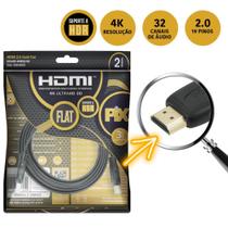 Cabo Hdmi Flat Pix Gold 2.0 4k 19 Pinos 2 Metros