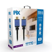 Cabo HDMI Gold 2.0 4K 19P 20m Preto Blister - PIX Cabo HDMI Gold 2.0 4K 19P 20m Preto Blister - PIX