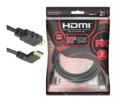 Cabo hdmi gold 90 graus - 2.0 4k hdr 19p 2m