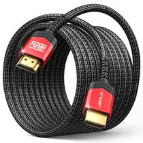 Cabo HDMI JSAUX 8K 2.1, 25 pés, pacote com 2 e 48 Gbps com eARC HDR10 HDCP 2.2