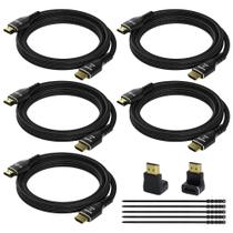 Cabo HDMI Kxable 4K Ultra HD 2.0 6 pés (1,8 m), pacote com 5 unidades, nylon trançado