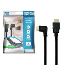 Cabo Hdmi L 3m 90 Graus Blindado 2.0 Ethernet 3 Metros 4k 3d Cabo Hdmi L 3m 90 Graus Blindado 2.0 Ethernet 3 Metros 4k 3d
