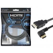 Cabo Hdmi L 5M 90 Graus Blindado 2.0 Ethernet 5 Metros 4K 3D Cabo Hdmi L 5M 90 Graus Blindado 2.0 Ethernet 5 Metros 4K 3D