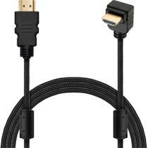 Cabo Hdmi L 90 Graus Blindado Dourado 3 Metros Comprimento