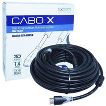 Cabo Hdmi Macho/Macho 15 Metros com Filtro Emborrachado Blindado Full HD 1080 Exbom CBX-H150SM Preto