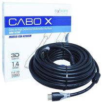 Cabo Hdmi Macho/Macho 20 Metros com Filtro Emborrachado Blindado Full HD 1080 Exbom CBX-H200SM Preto