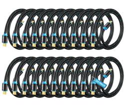 Cabo HDMI Maximm 4K Ultra HD de 0,5 m (pacote com 20) HDMI 2.0 trançado de nylon