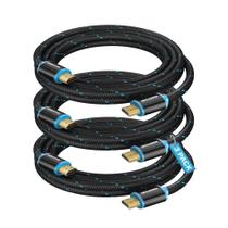 Cabo HDMI Maximm 4K Ultra HD de 1,8 m (pacote com 3) HDMI 2.0 trançado de nylon