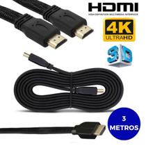 Cabo HDMI Nylon 4K 3 Metros Alta Definição Entrega Rápida Jogos