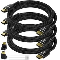 Cabo HDMI Oxable 4K Ultra HD 2.0 de 15 pés (pacote com 3) de nylon trançado