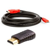 Cabo HDMI para Mini HDMI + Adaptador - 2 Metros