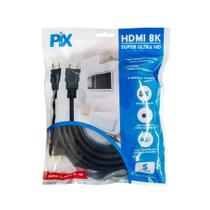 Cabo HDMI PIX 2.1 8K Ultra HD 19P 5M de Alta Qualidade