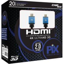 Cabo HDMI PIX 20m 2.0 4K UltraHD 19 Pinos 018-2020