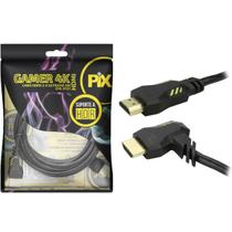 Cabo HDMI PIX 3m 2.0 4K Gamer - Plug 90º 018-0121