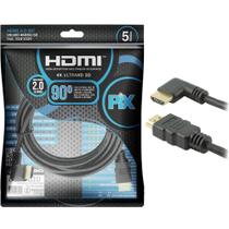 Cabo HDMI PIX 5m 2.0 4K 19 Pinos - Plug 90 Graus 018-3325