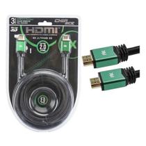Cabo hdmi plus 2.0: 60hz, resolução 4k, 3m