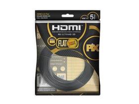 Cabo Hdmi Reforçado 018-5025 Flat 5m Pix 19 P 4k Ultrahd 3d