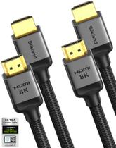 Cabo HDMI Silkland 10K 8K HDMI 2.1 3,3 pés, pacote com 2 unidades de ultra-alta velocidade