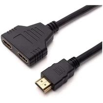 Cabo HDMI Splitter 1x2 1 Macho para 2 Fêmeas Duplica Tela em TVs e Monitores 1080p