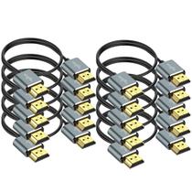 Cabo HDMI Twozoh Slim 4K 3,3 pés, pacote com 10, HDMI 2.0, 18 gbps