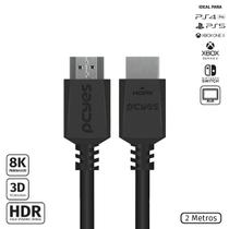 Cabo hdmi ultra 2.1 28awg puro cobre 8k 60hz 2 metros - phm8k-2 pcyes