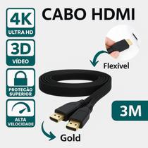 Cabo HDMI Ultra HD 4K 3 Metros Alta Definição Premium Entrega Rápida Computador TV