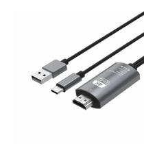 Cabo HDTV USB-B e Tipo-C 2,0 Metros HDMI 4k Para Projetor e Tv - SOLUCAO