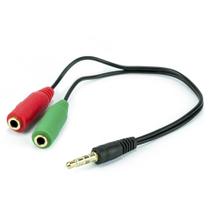 Cabo Headset Para Fone 2 P2 Fêmea Para 1 P2 Macho