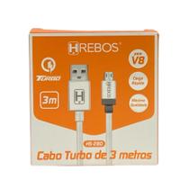 Cabo Hrebos Micro USB V8 3 Metros