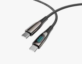 Cabo Hrebos Premium 100W USB-C p/ USB-C Com Display Digital 2m Nylon CB384C