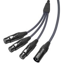 Cabo HUALEU 1 macho XLR para 3 fêmeas XLR, divisor Y de 5 pés