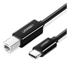 Cabo Impressora Ugreen USB-C 2.0 - USB-B 2.0 US241 - Preto