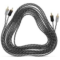 Cabo intejado techone rca 5 metro PReto e transparente