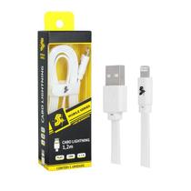 Cabo ios lightning + usb a macho 5gb flat 1.20m branco Cabo ios lightning + usb a macho 5gb flat 1.20m branco