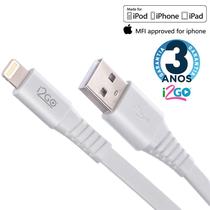 Cabo iPhone Lightning Certificado MFI 1,2 Metros Branco i2Go