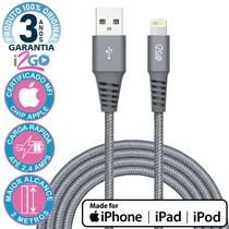 Cabo iPhone Lightning MFI Certificado com Chip Original 2m Chumbo i2Go PRO