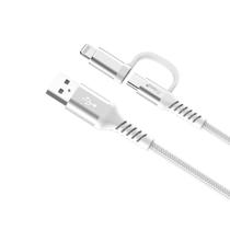 Cabo iTrend USB-A para USB-C com Adaptador Lightning Branco iT-CBA2-1