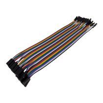 Cabo Jumper Dupont Feminino-Feminino (40 Unidades, 20cm) para Protoboard