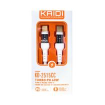 Cabo kaidi tipo-c para tipo-c turbo pd 60w 1 metro carregamento rápido e transmissão de dados Cabo kaidi tipo-c para tipo-c turbo pd 60w 1 metro carregamento rápido e transmissão de dados