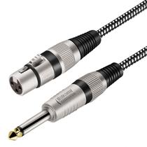 Cabo KINXIYU XLR feminino para 6,35 mm TS macho 15 m trançado de nylon