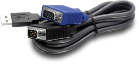 Cabo KVM TRENDnet TK-CU10 USB VGA 2 em 1 3,1 m 10 pés preto