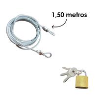 Cabo Lacre De Aço + Cadeado - Lacre Bagagem Anti Furto Travel Airport Viagem Bagagem