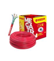 Cabo lan rede cat6 u/utp 4p 23awg vermelho 100mt megatron Cabo lan rede cat6 u/utp 4p 23awg vermelho 100mt megatron