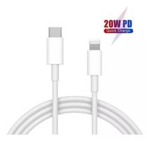 Cabo Lightning Branco Pd 1M Turbo Flexível Garantia Rápido Compatível