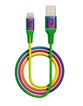 Cabo Lightning em Nylon Trançado para Sincronização e Recarga 12W 2.4A Estilo Colorido com 1 metro L810RB ELG