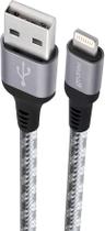 Cabo Lightning Mfi Nylon Reforçado 1,5mt Titanium Ligh10t Geonav Cabo Lightning Mfi Nylon Reforçado 1,5mt Titanium Ligh10t Geonav