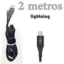 Cabo Lightning Reforçado Com 2 metros 2A PRETO