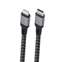 Cabo Lightning USB-C 1,5m Nylon Trançado Cinza MFi