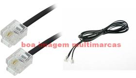 Cabo Liso Para Telefone Rj11 X Rj11 Preto-2m