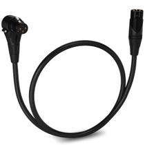 Cabo LyxPro de 45 cm, ângulo reto, XLR, fêmea para macho, microfone de 3 pinos